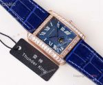 Swiss Copy Cartier Tank Moonphase Watches Rose Gold Diamond Bezel ETA2824 